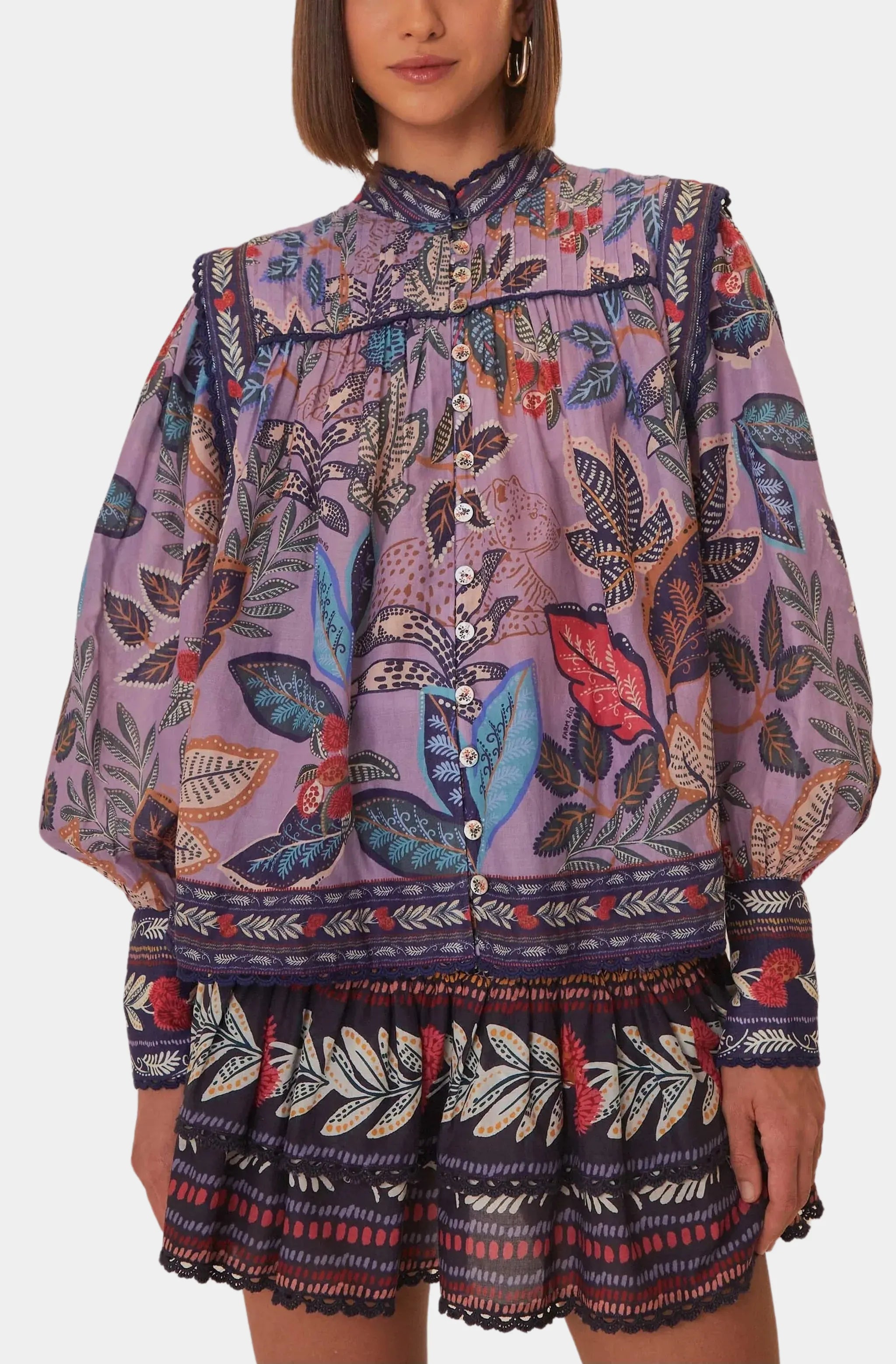 Wild Night Lavender Long Sleeve Blouse, Fall blouse, long sleeve blouse,