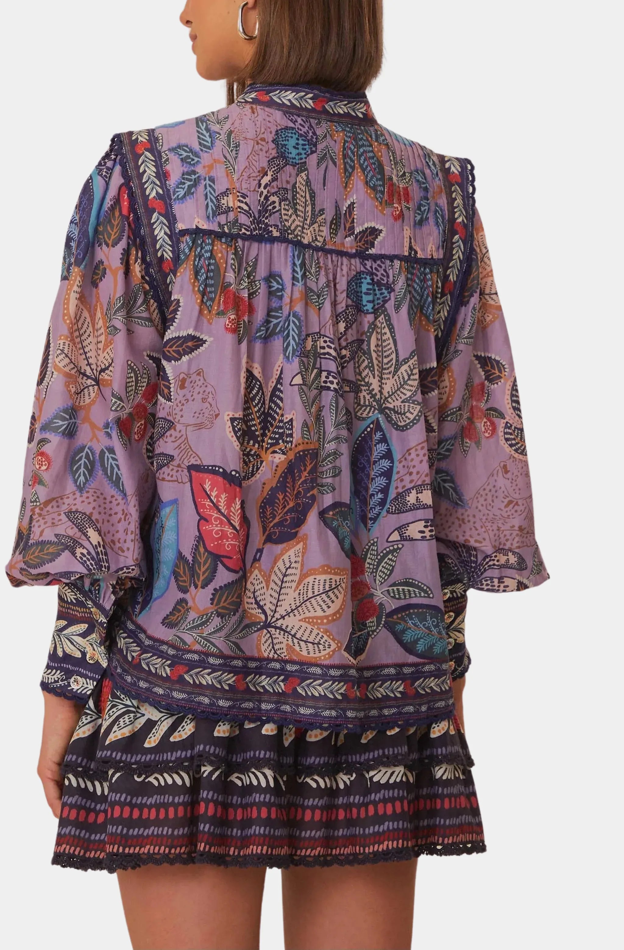 Wild Night Lavender Long Sleeve Blouse, Fall blouse, long sleeve blouse,