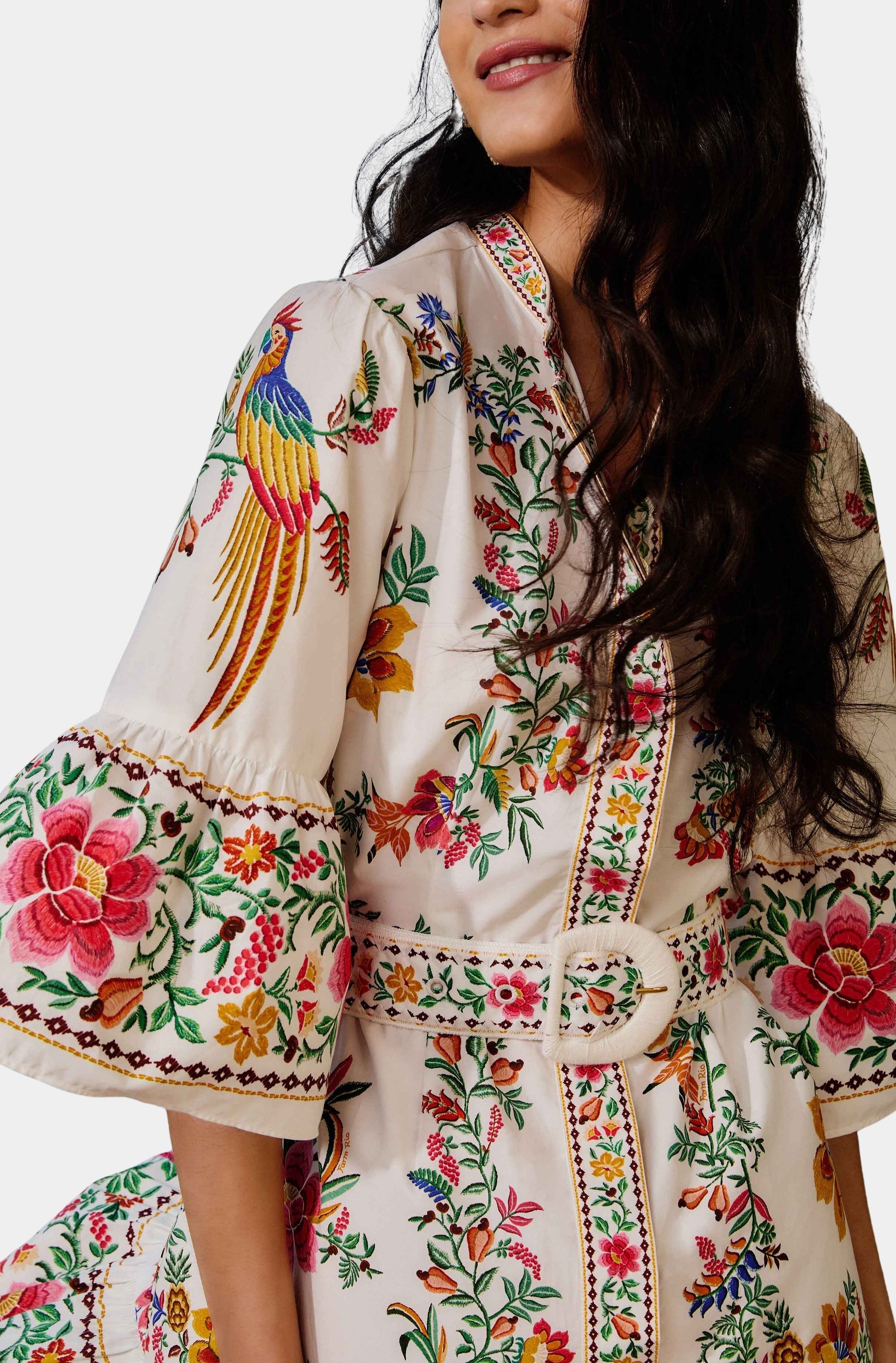 Delicate Forest Scarves Off-White Mini Dress