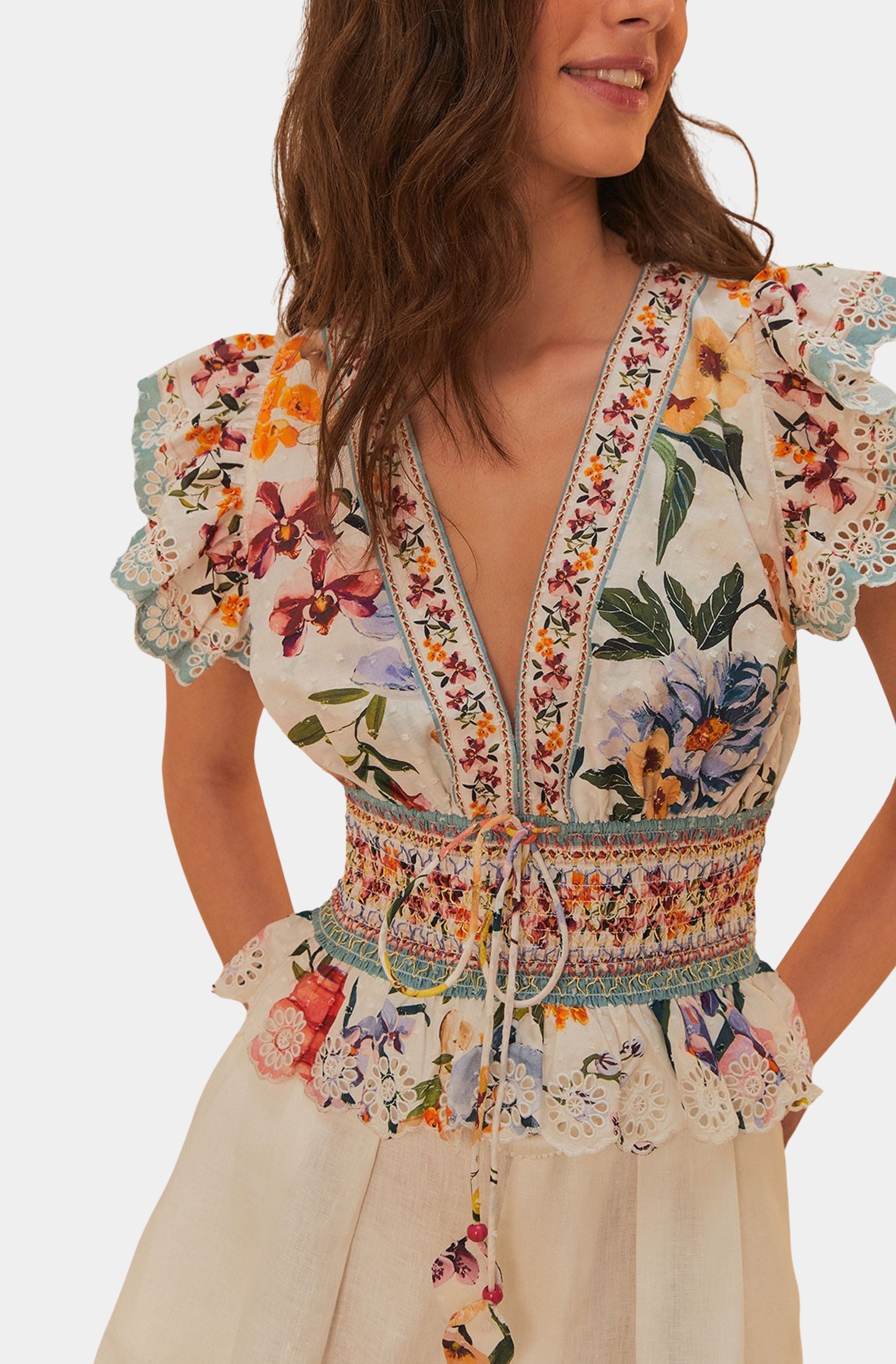 Greek Garden Off-White Blouse