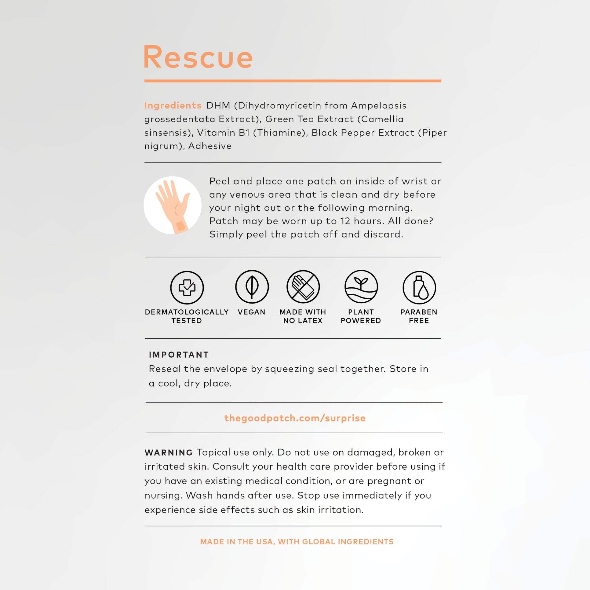 Rescue Wearable Wellness Patch