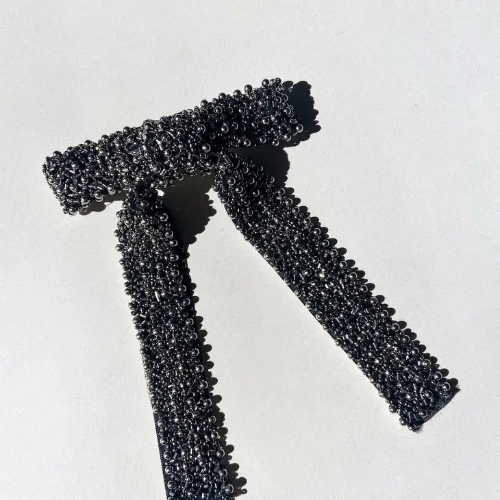 Embellished Hair Bow Barrette Clip