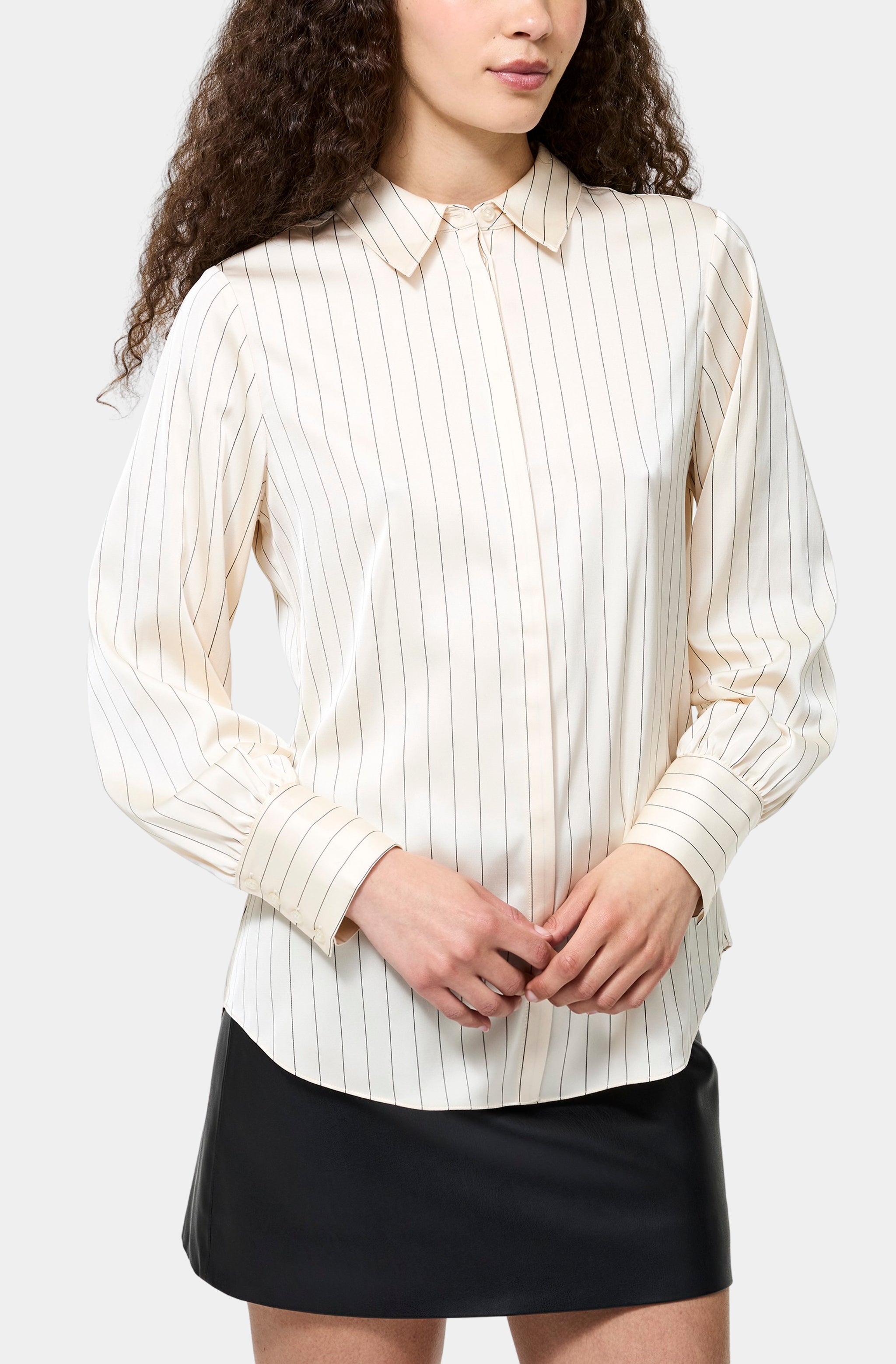 Satin Pinstripe Blouse