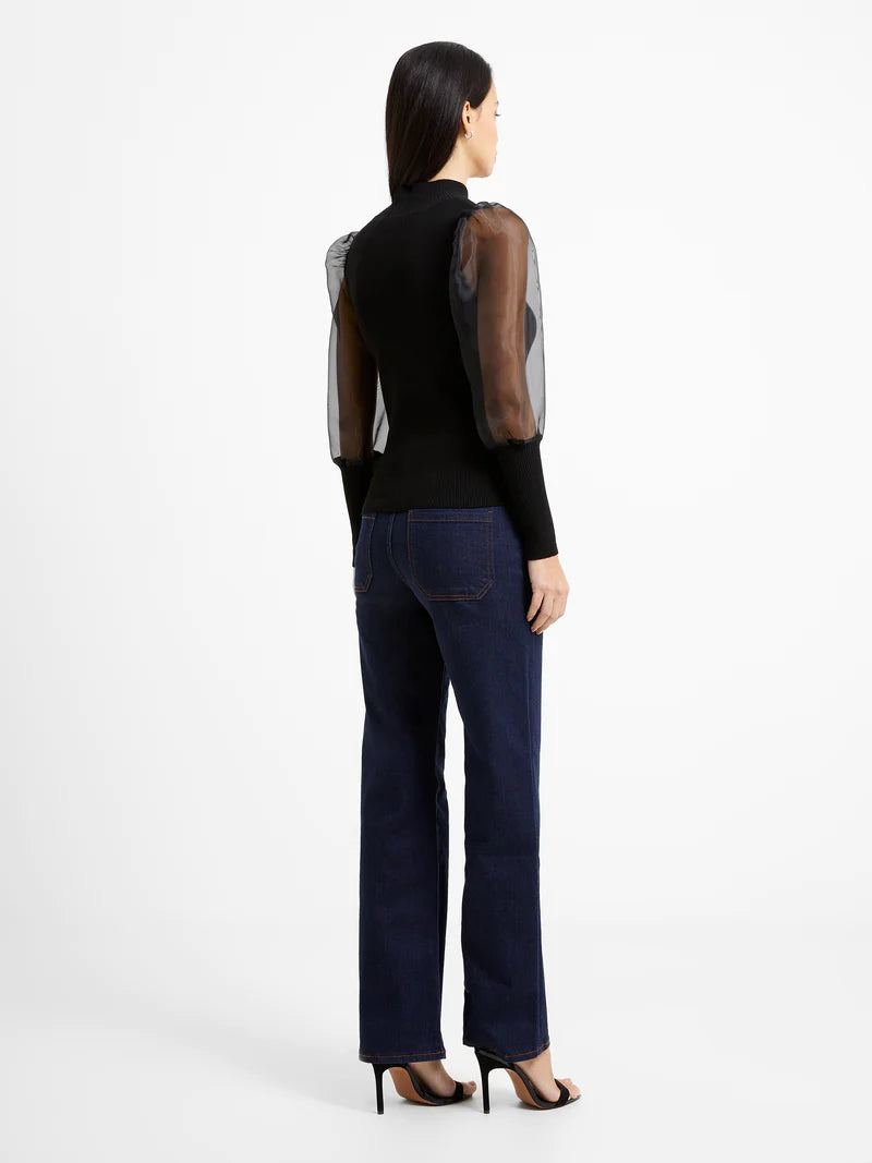 Krista Organza Long Sleeve High Neck Top