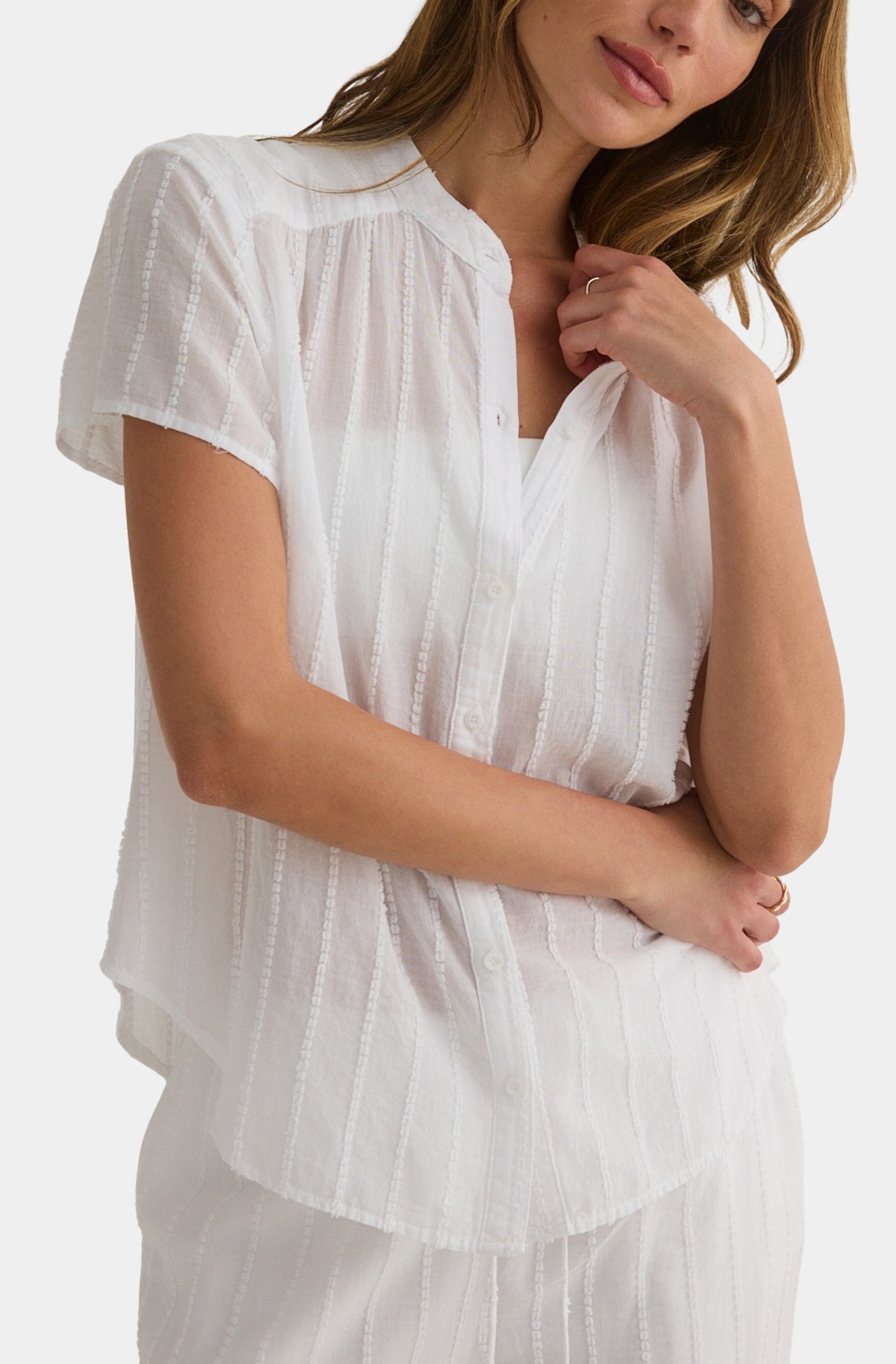 Short Sleeve Shirred Top