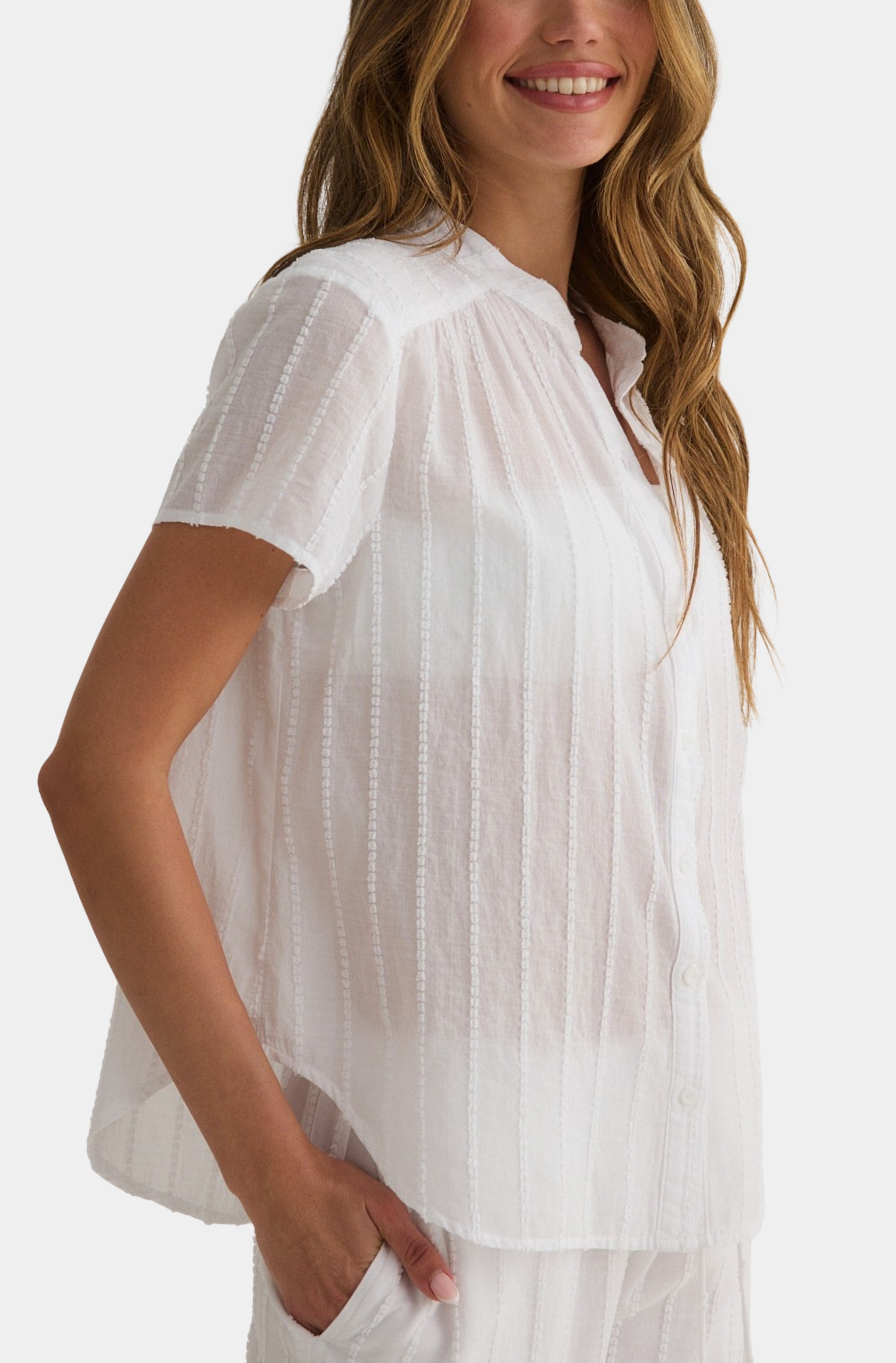 Short Sleeve Shirred Top