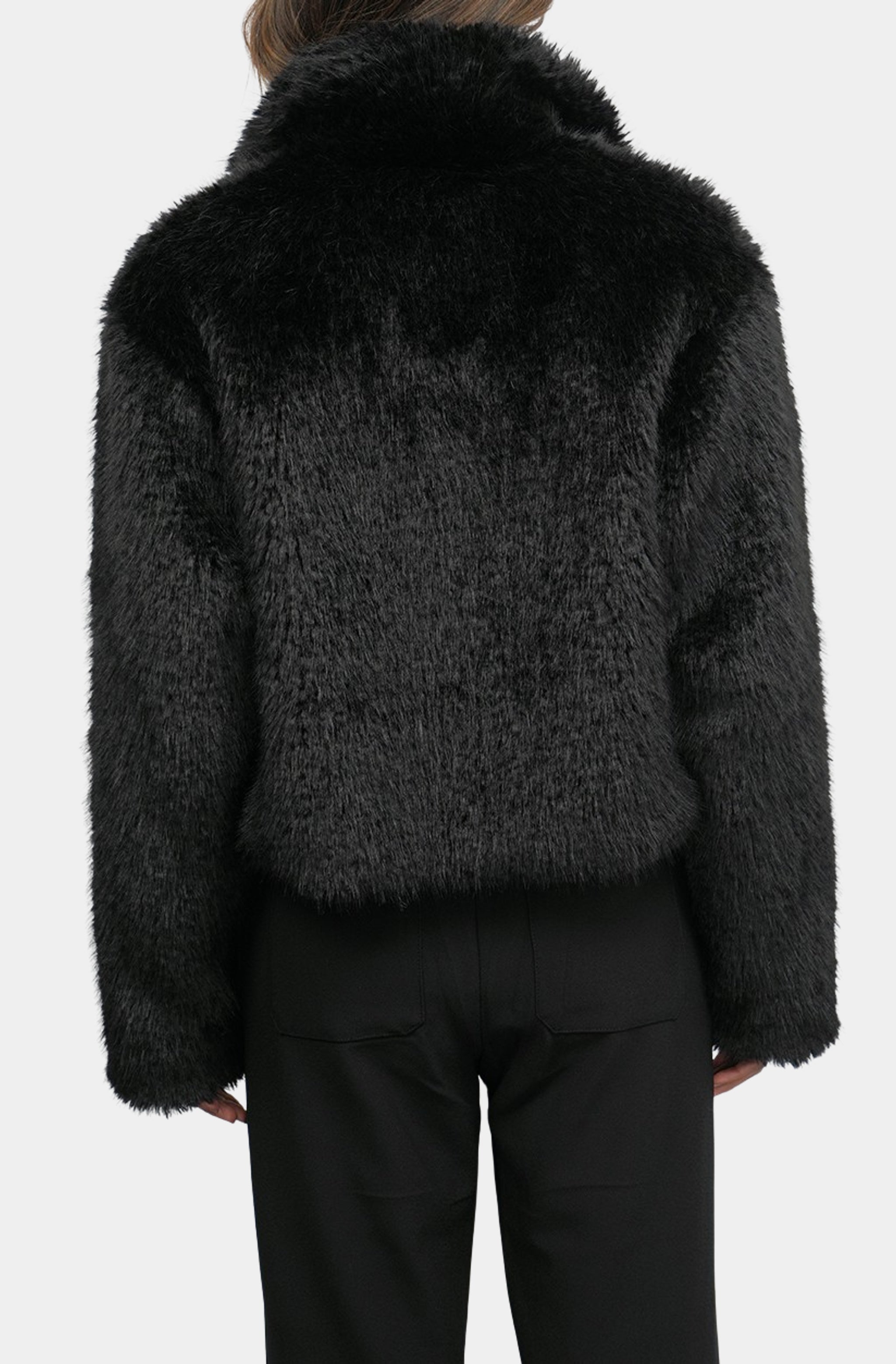 Maddox Shaggy Faux Fur Cropped Coat