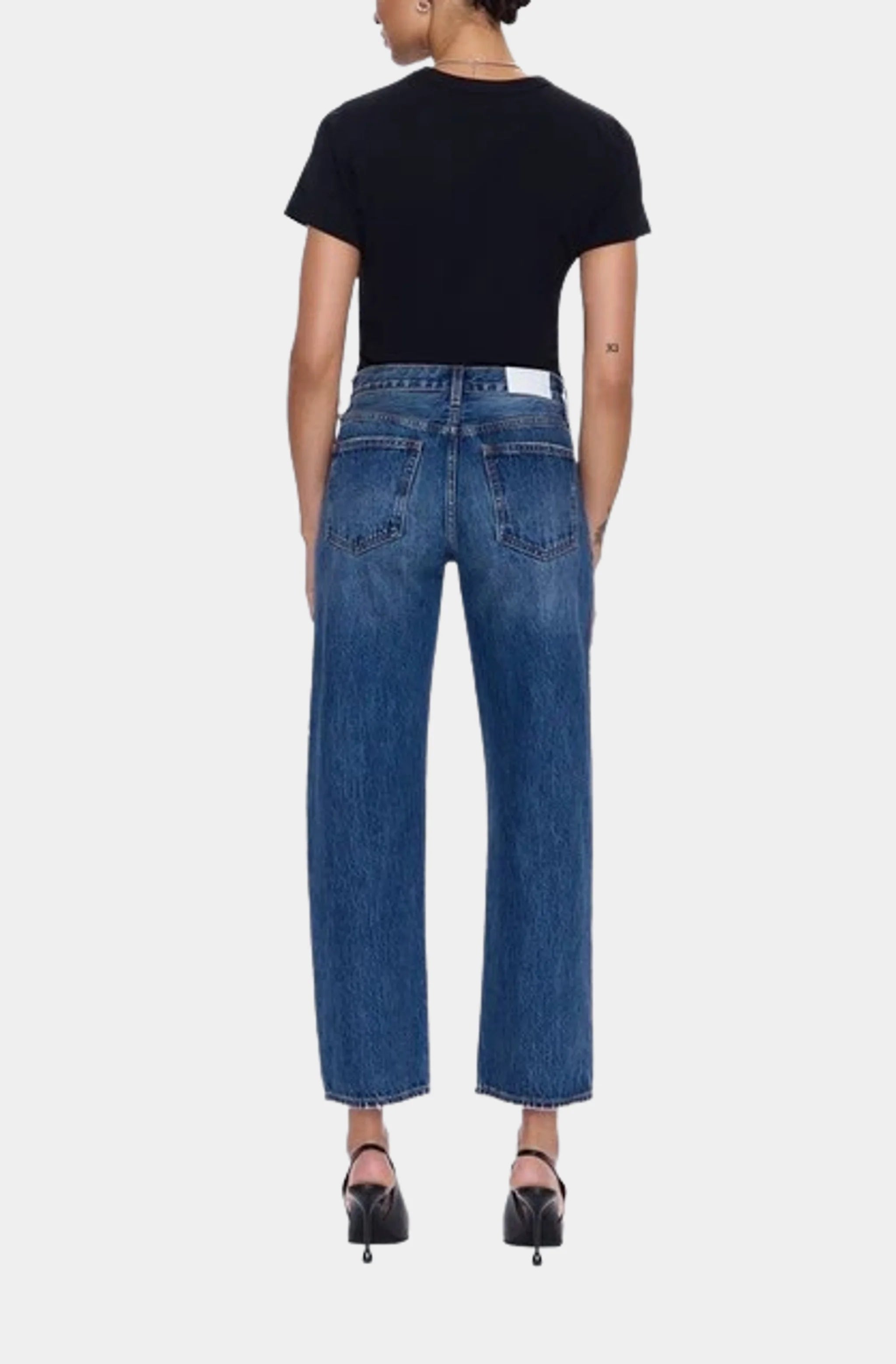 Lexi Mid Rise Bowed Straight Jean