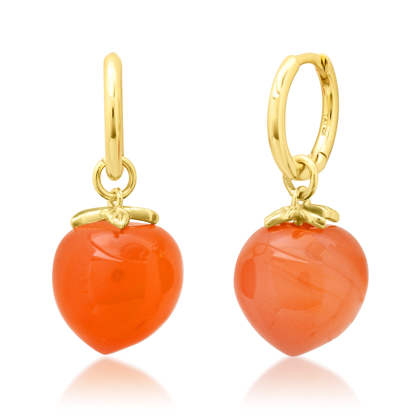 Gold Vermeil Peach Huggies