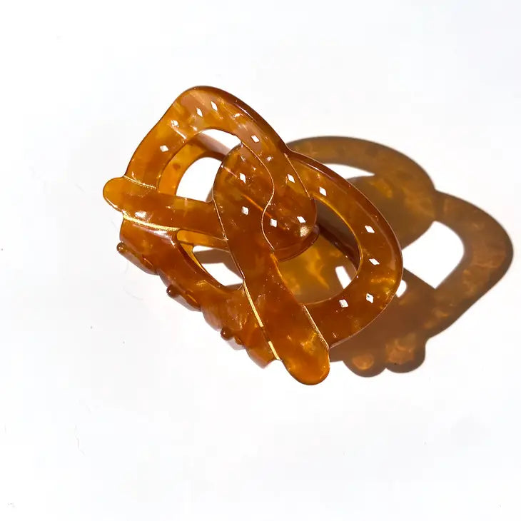 Hand-painted Pretzel Snack Hair Clip
