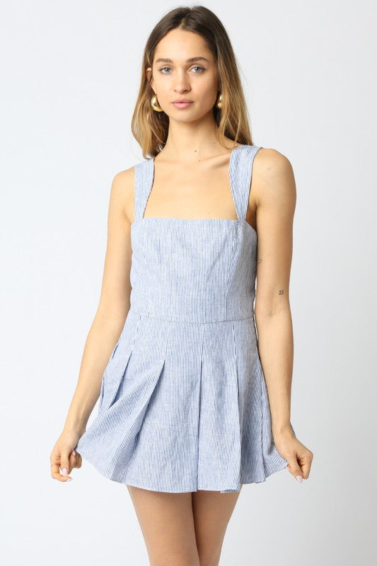 Stripe Denim Mini Dress