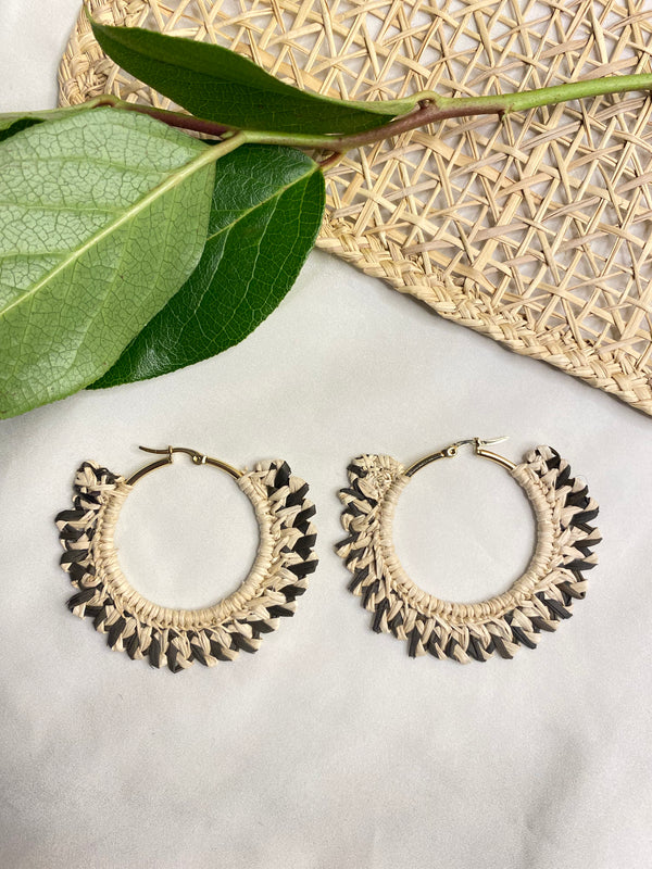 Round handwoven hoop earrings