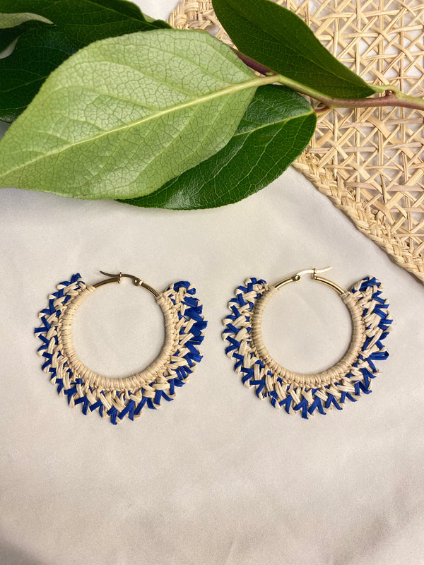 Round handwoven hoop earrings