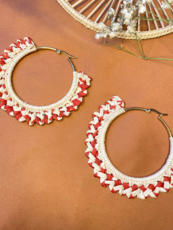 Round handwoven hoop earrings