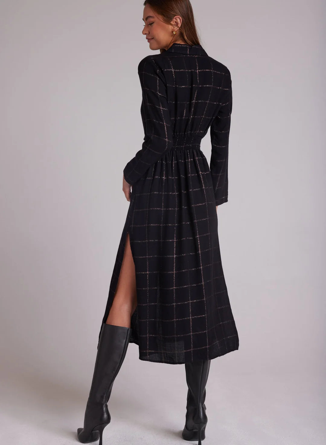 Maxi Shirtdress with Smocked Waist