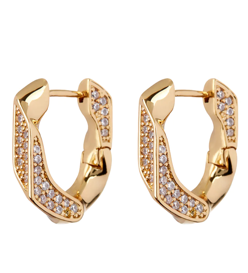 Pave Cuban Link Hoops