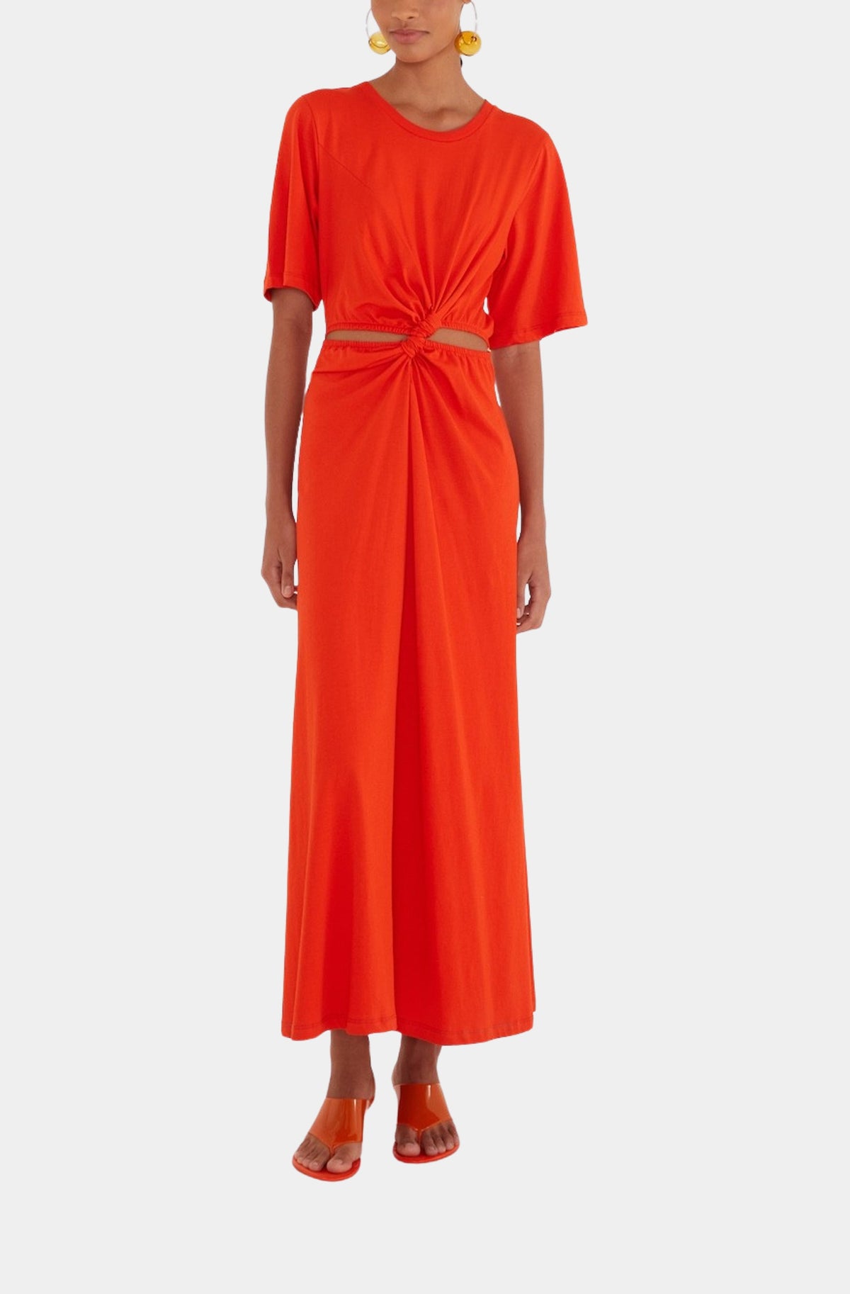 Artsy Flora Red Short Sleeve Midi Dress – Hemline Vinings