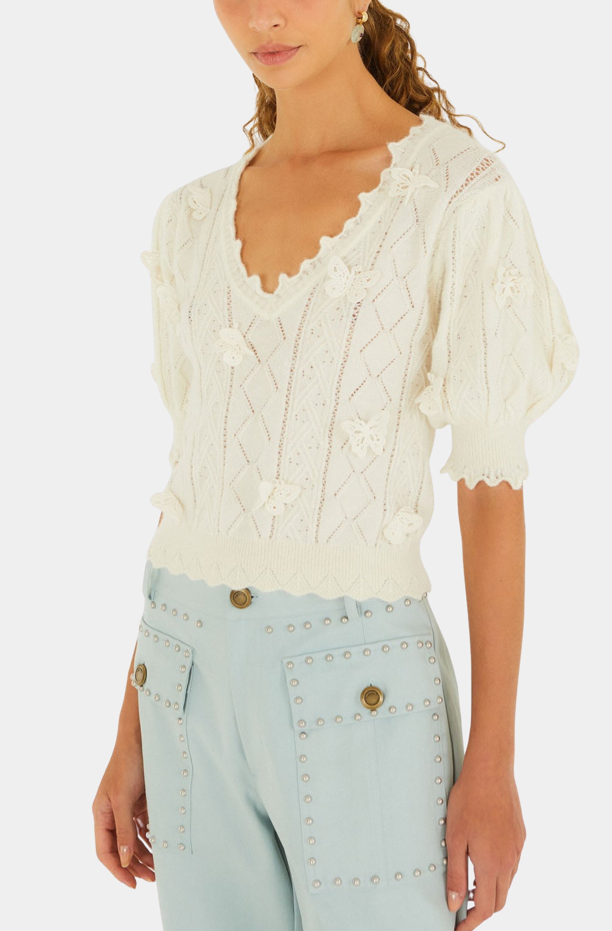 Richilieu 3D Butterflies Knit Top