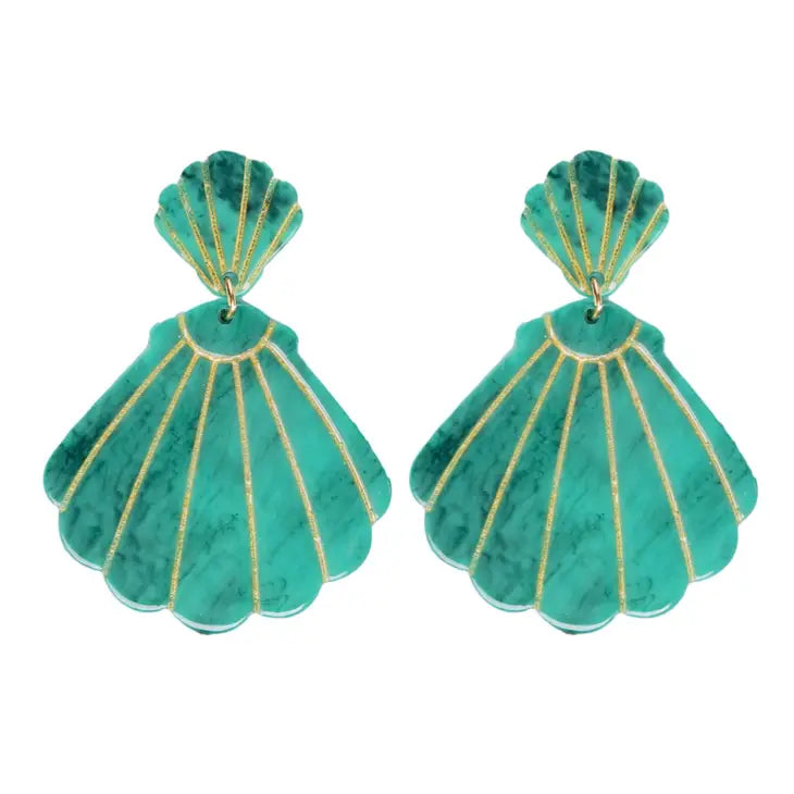 Turquoise Shell Statement Earrings