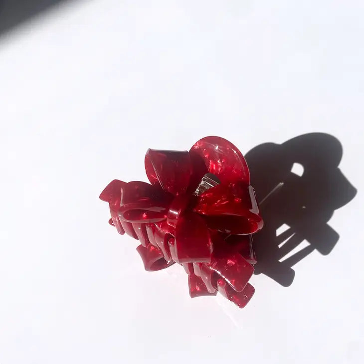 Red Bow Holiday Hair Clip