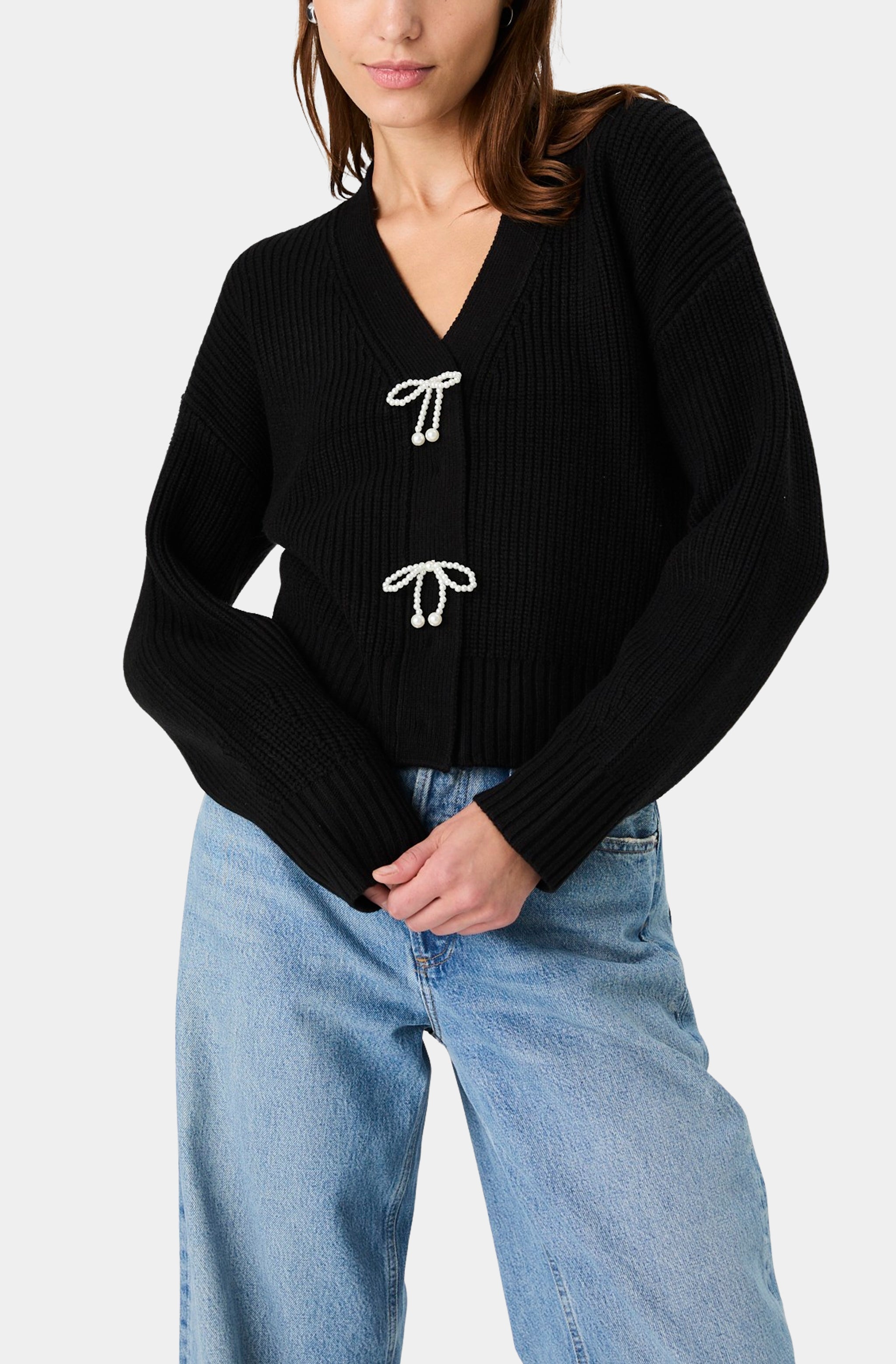 Embellished Bows Sweater