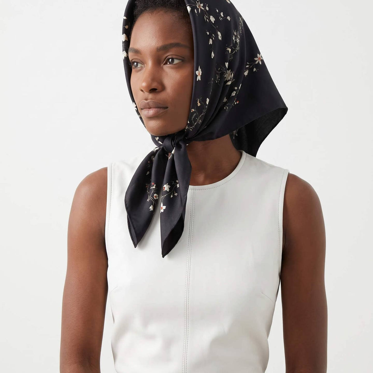 Starlit Bloom Double Sided Silk Scarf