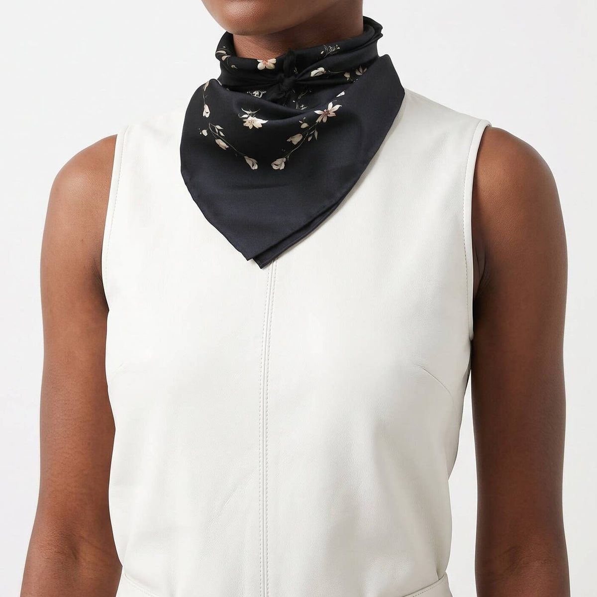 Starlit Bloom Double Sided Silk Scarf
