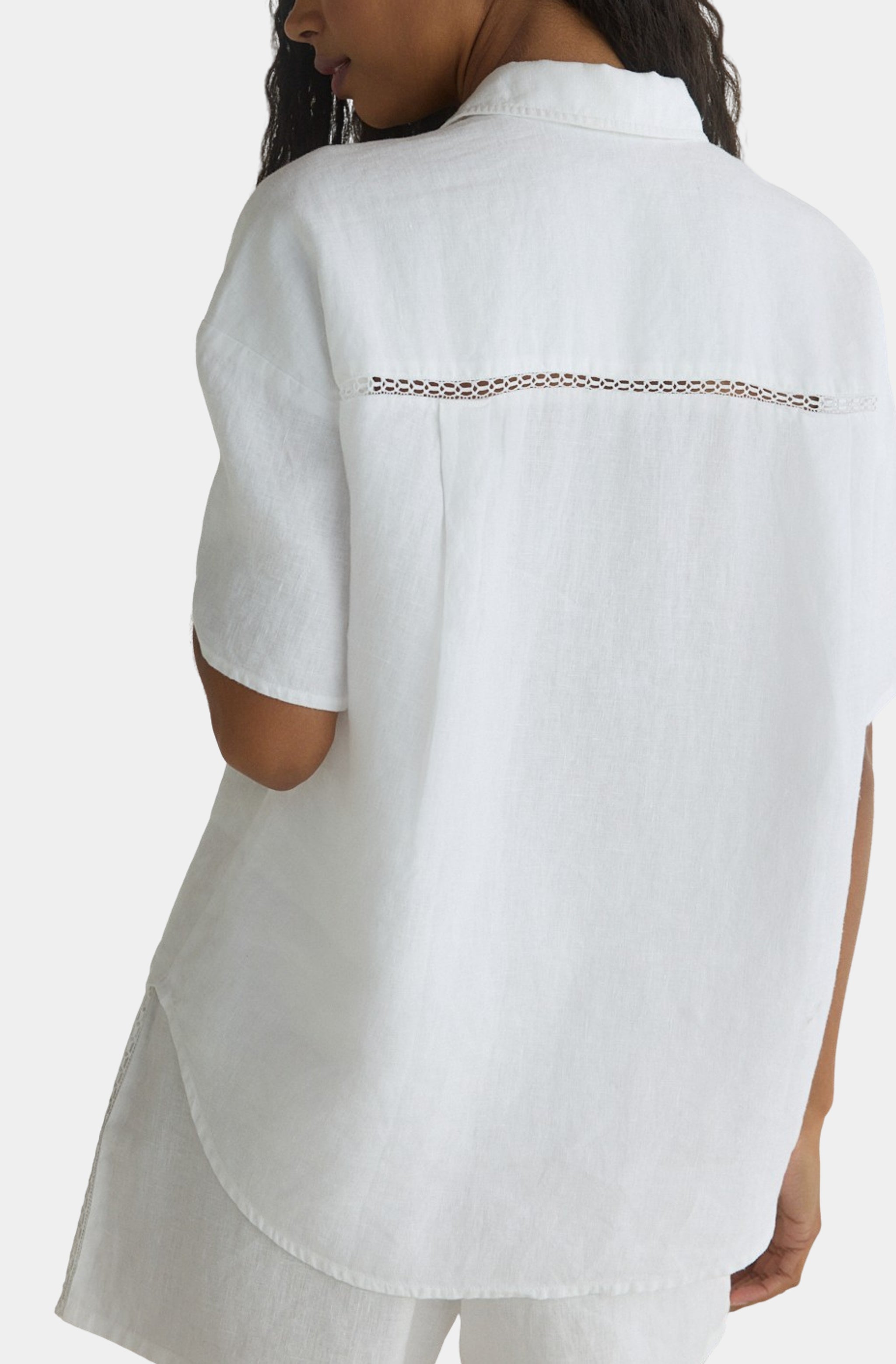 Lace Trim Button Down