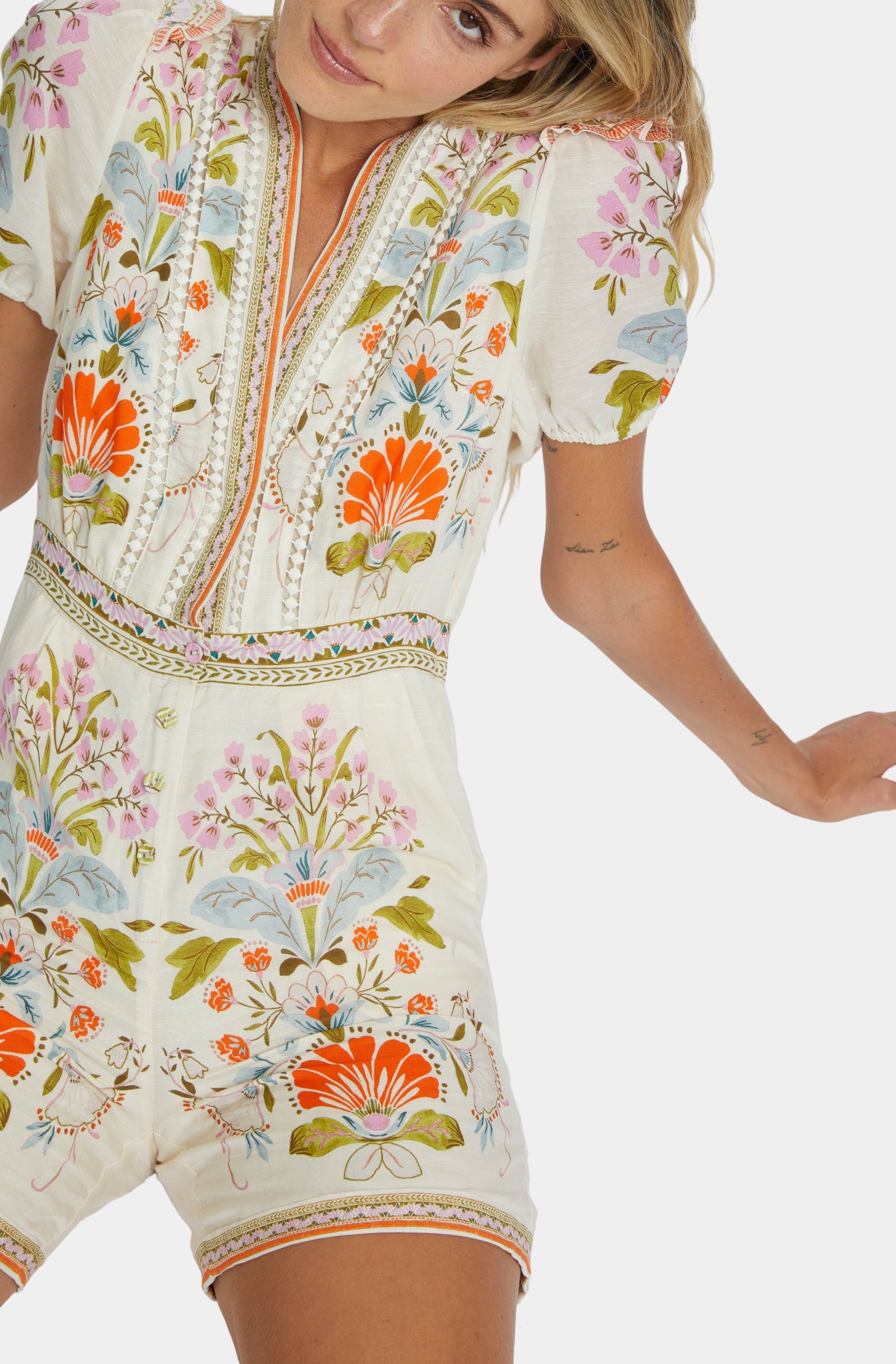 Dany Vintage Floral Romper