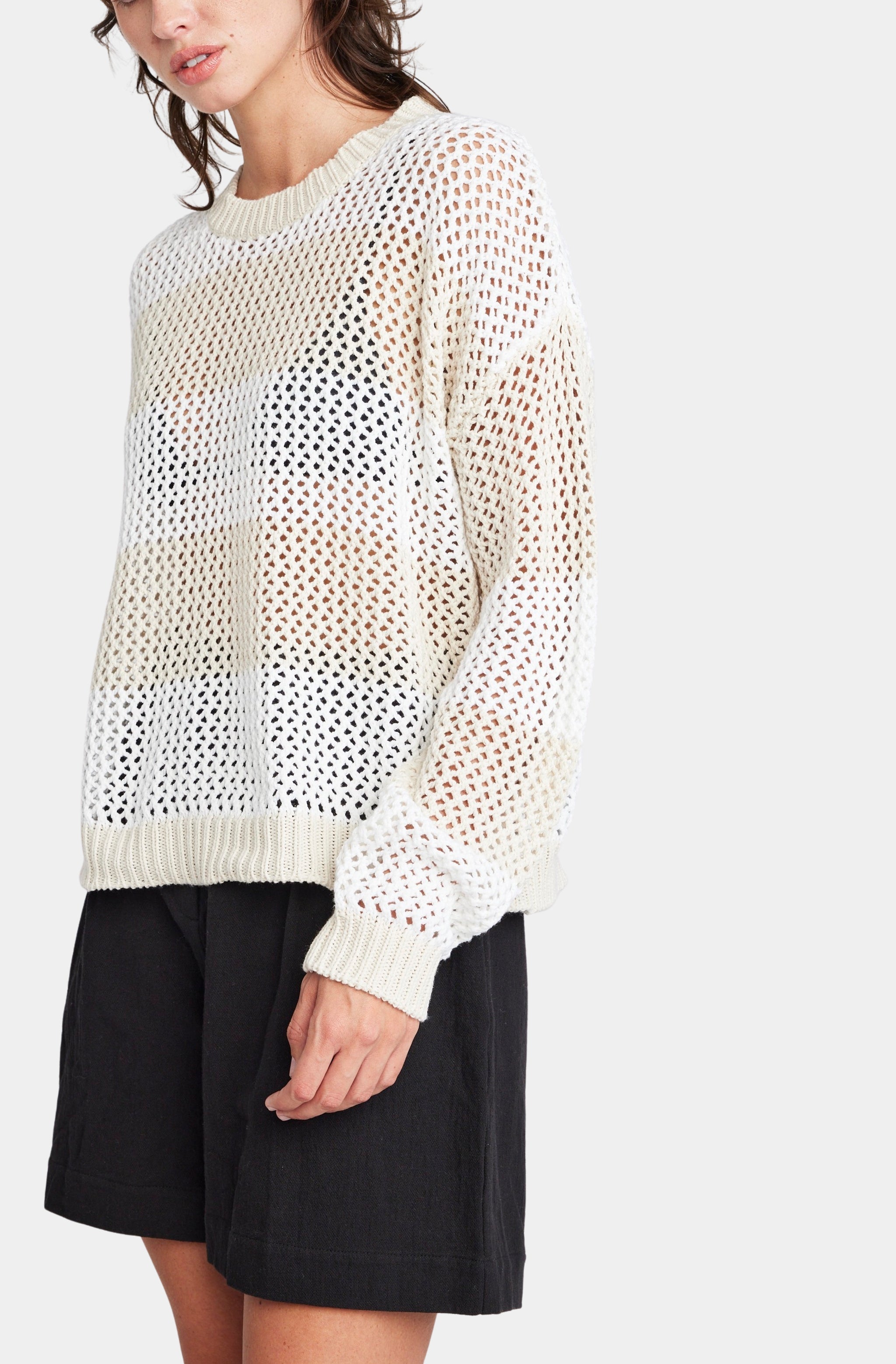 Alanna Long Sleeve Fishnet Sweater