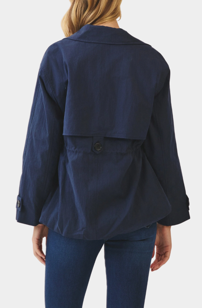 Drawstring Waist Trench Jacket