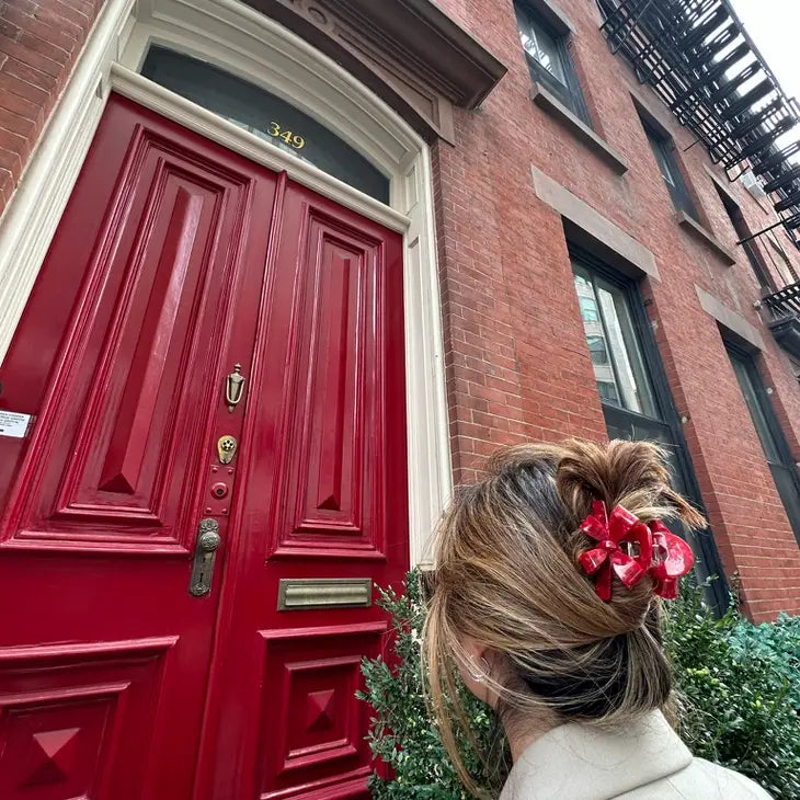 Red Bow Holiday Hair Clip