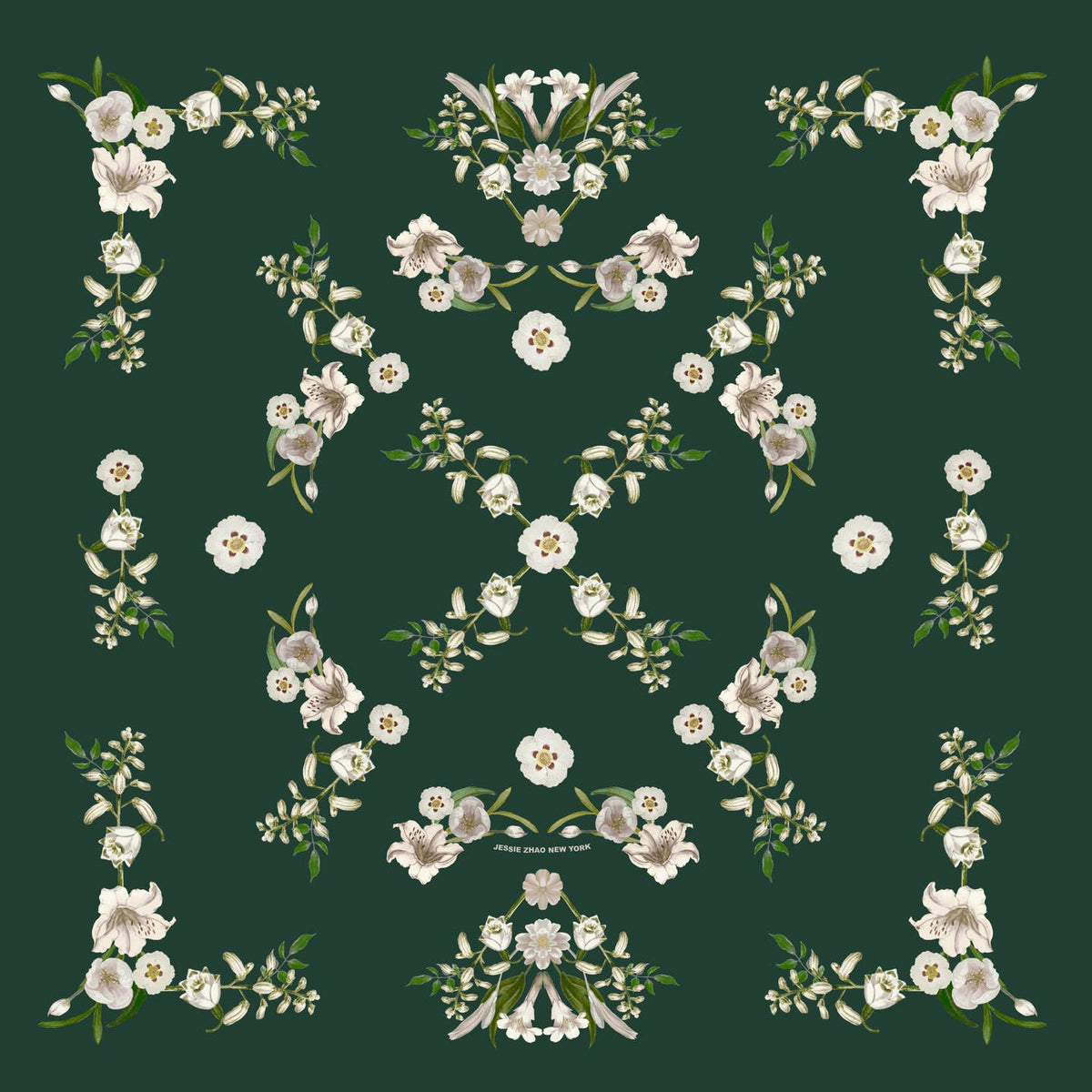 Lily Garden Double Sided Silk Scarf