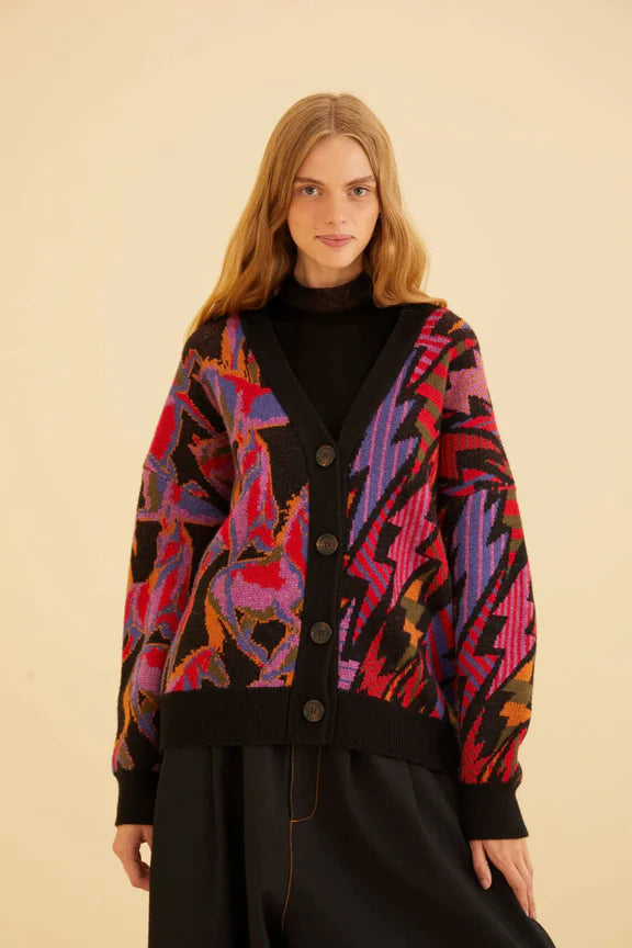 Mixed Wild Horses Knit Cardigan