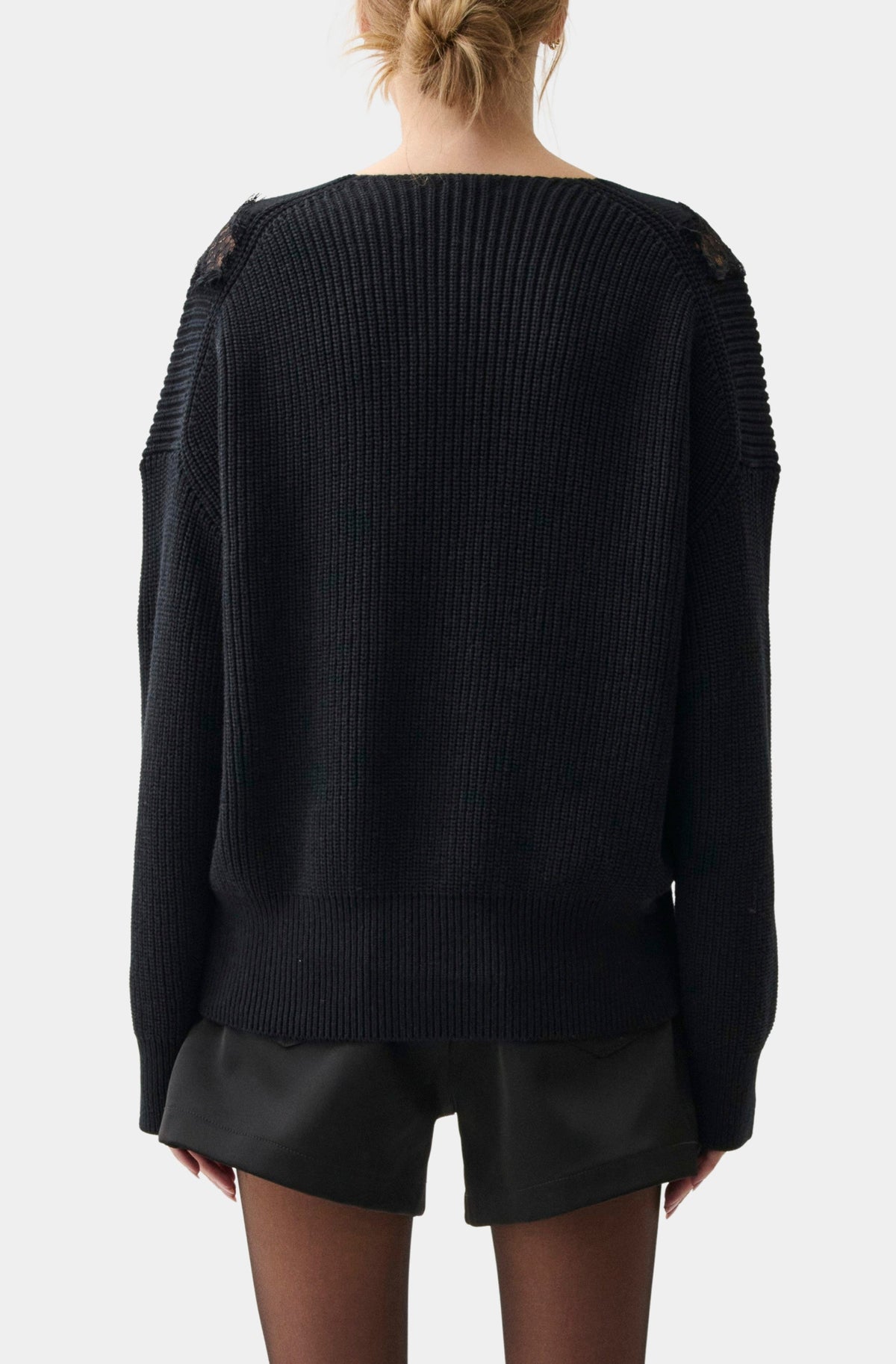 Chiara V-Neck Lace Sweater